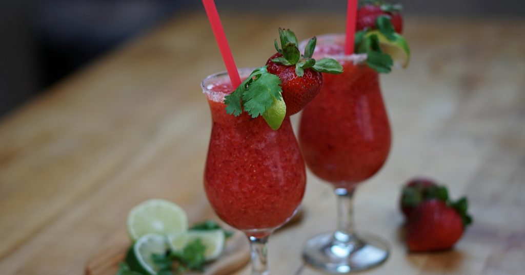 Strawberry And Lime Frozen Margarita